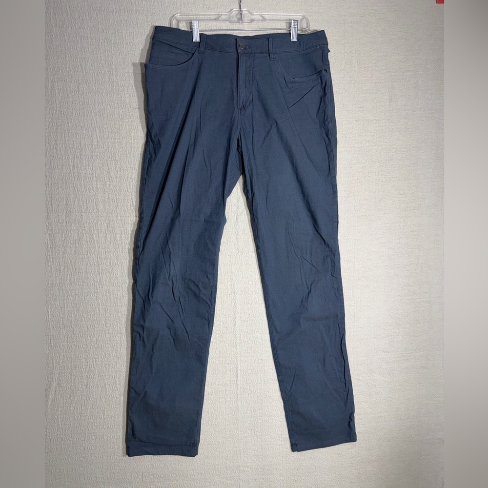 Lululemon ABC Classic Pants Gray Blue Chino Performance Stretch Casual 34/34